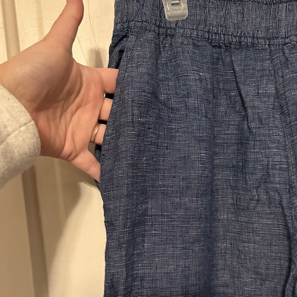Sigrid Olsen 100% linen Chambray Wide-Leg Pants - Picture 3 of 5